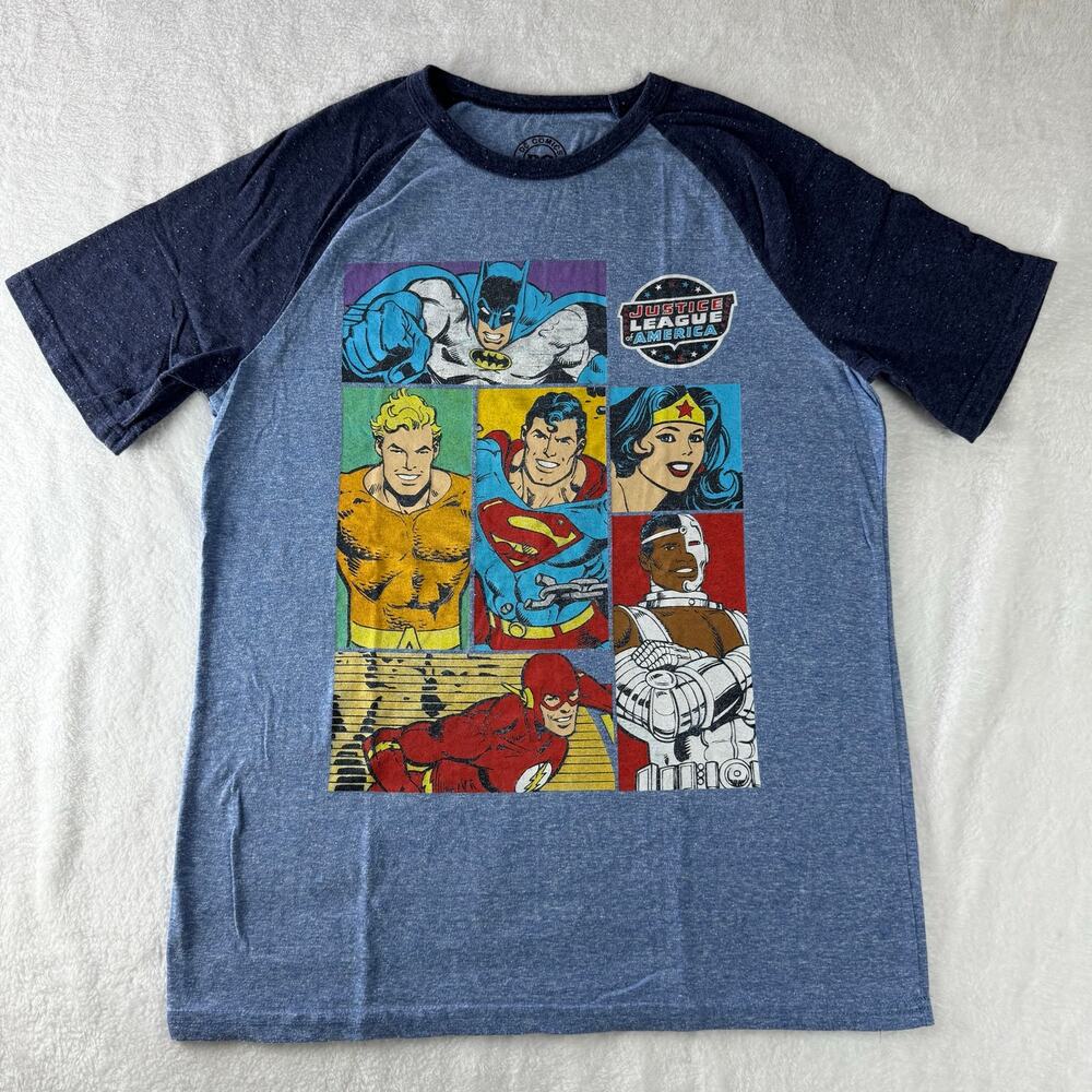 DC Comics Justice League America Graphic Tee Batman Superman Shirt Medium